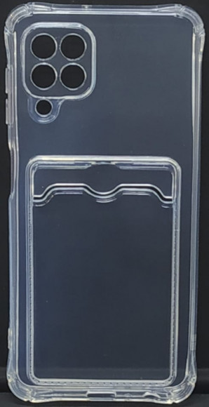 Чехол-накладка силикон с карманом под карту Samsung Galaxy A22 4G прозрачная