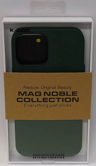 Накладка для iPhone 12 Pro Max K-Doo Mag Noble кожаная зелёная