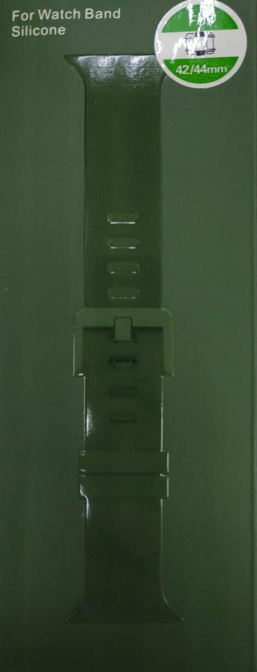 Сменный браслет силиконовый для Apple Watch 42mm с застежкой в коробке зеленый