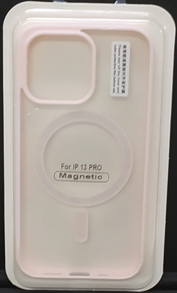 Накладка для iPhone 13 Pro 6.1" Magsafe силикон прозрачный бока розовые