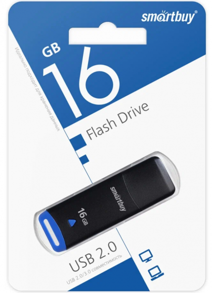 USB флеш накопитель Smartbuy 16GB Easy Black (SB016GBEK)