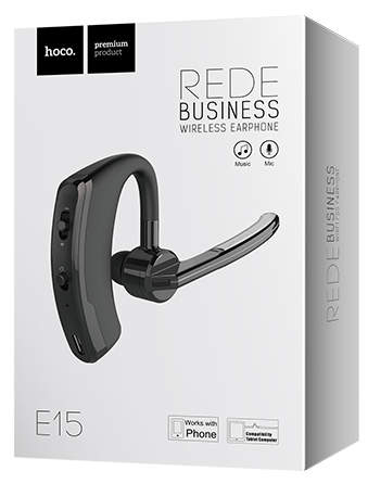 Мобильная Bluetooth-гарнитура Hoco E15 черная