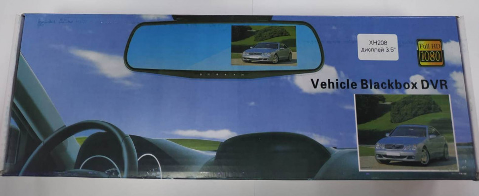 Автомобильный видеорегистратор-зеркало Walker XH208 3.5"/FullHD 1080p черный