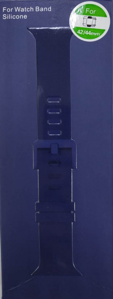 Сменный браслет силиконовый для Apple Watch 42mm с застежкой в коробке синий