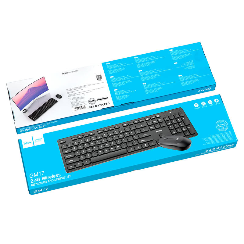 Беспроводной комплект клавиатура+мышь Hoco GM17 черный