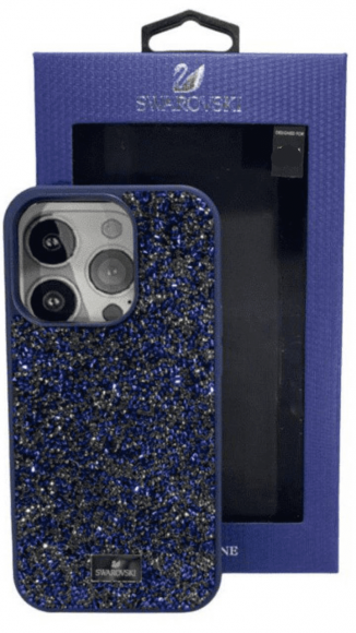 Накладка для iPhone 13 Pro 6.1" Swarovski синий