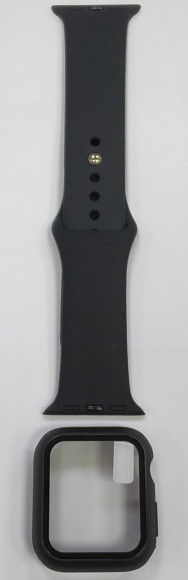 Сменный браслет силиконовый + бампер Apple Watch 40mm черный