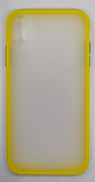 Накладка для iPhone XS Max силикон матовая бока цветные желтые