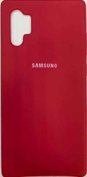 Накладка для Samsung Galaxy Note 10+ Silicone cover малиновая
