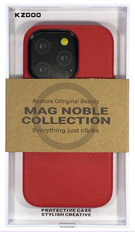 Накладка для iPhone 14 Pro K-Doo Mag Noble кожаная красная