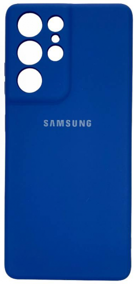 Накладка для Samsung Galaxy S21 Ultra Silicone cover темно-синяя