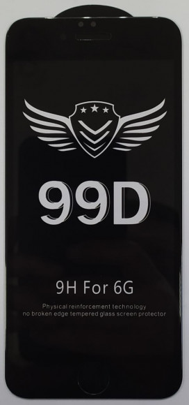 Защитное стекло для iPhone 6/6s 99D чёрное