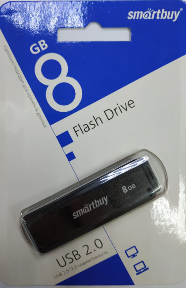 USB флеш накопитель Smartbuy 8GB Clue Black (SB8GBLM-K)