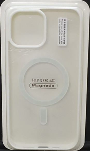 Накладка для iPhone 13 Pro Max 6.7" Magsafe силикон прозрачный бока белые