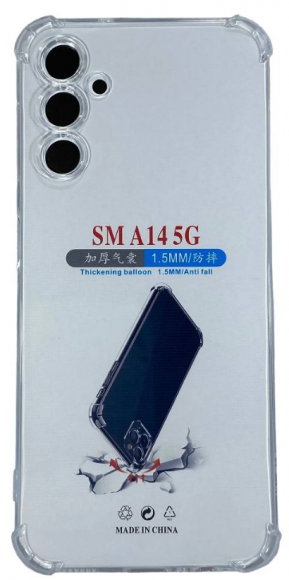 Чехол-накладка силикон 1.5мм Samsung Galaxy A14 5G прозрачный противоударный