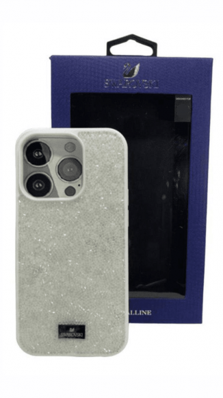 Накладка для iPhone 13 Pro Max 6.7" Swarovski белый