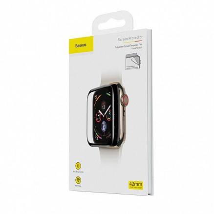 Защитное стекло Baseus 3D для Apple Watch "42" (SGAPWA4-F01) черное
