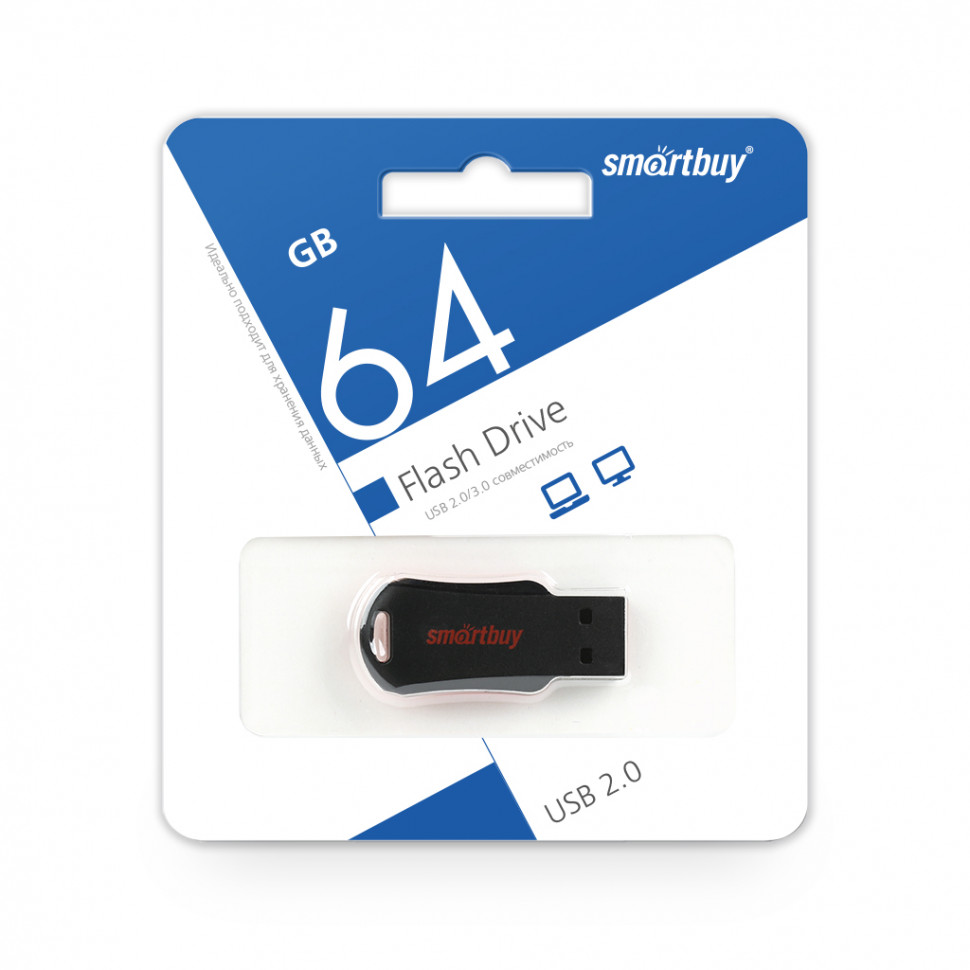 USB флеш накопитель Smartbuy 64GB Unit Red/Black (SB64GBU-R)