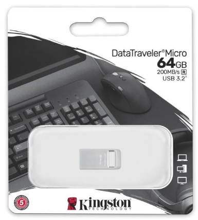 3.0/3.2 USB флеш накопитель Kingston DataTraveler Micro 64GB (DTMC3G2/64GB)