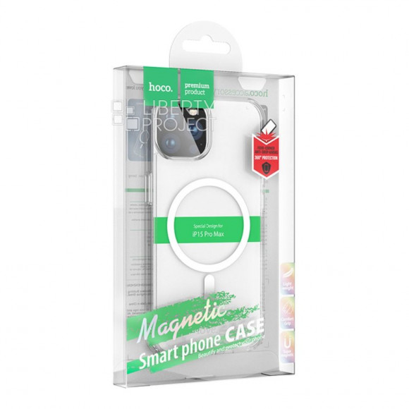 Накладка для iPhone 15 Pro Max Hoco Magnetic series силикон прозрачный