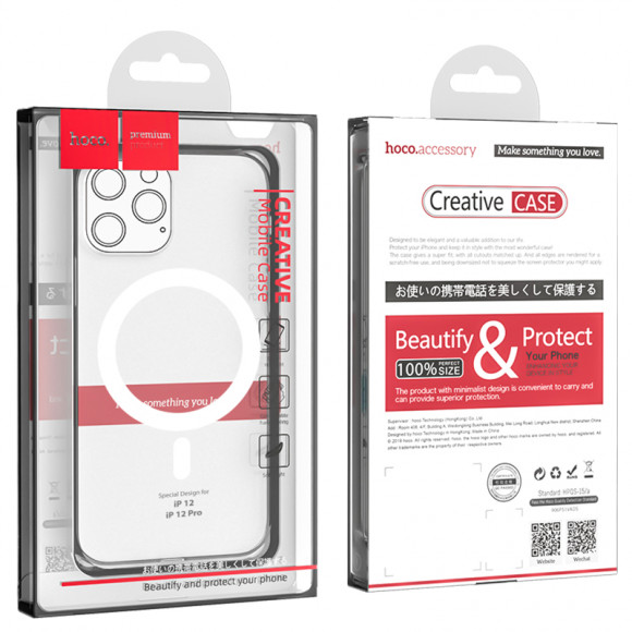 Накладка для iPhone 12/12 Pro 6.1" Hoco Magnetic case силикон прозрачный