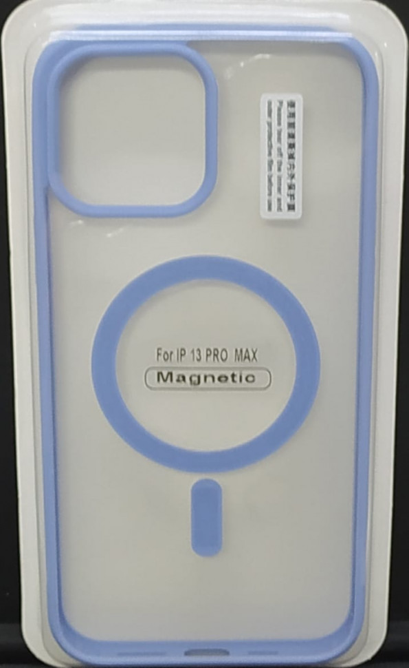 Накладка для iPhone 13 Pro Max 6.7" Magsafe силикон прозрачный бока лиловые
