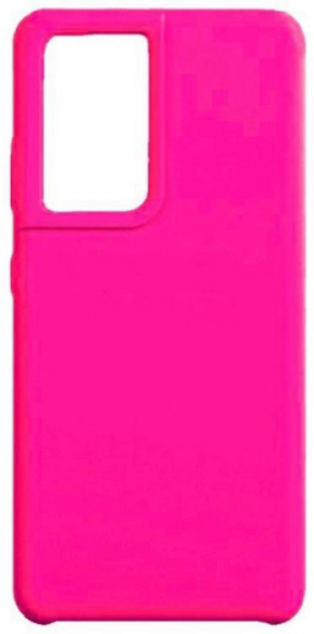 Накладка для Samsung Galaxy S21 Ultra Silicone cover без логотипа розовая