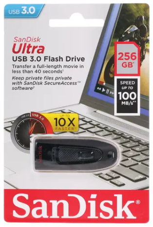 3.0 USB флеш накопитель SanDisk CZ48 Cruzer Ultra 256GB read up to 100 MB/s (SDCZ48-256G-U46)