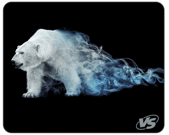 VS Коврик для компьютерной мыши "Flames", "Белый медведь", (240*320*3 мм), ткань+резиновое основание