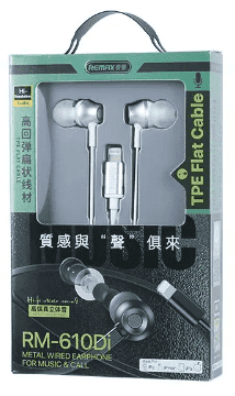 Наушники с микрофоном Remax RM-610Di Lightning серебристые