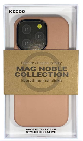 Накладка для iPhone 14 Pro Max K-Doo Mag Noble кожаная розовая