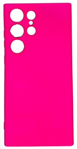 Накладка для Samsung Galaxy S23 Ultra Silicone cover без логотипа кислотно-розовая