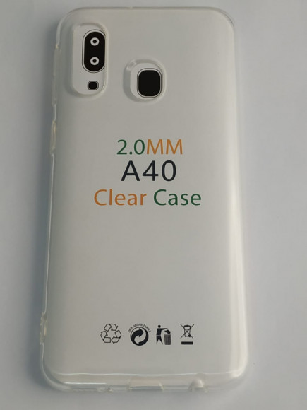 Чехол-накладка силикон 2.0мм Samsung Galaxy A40 прозрачный