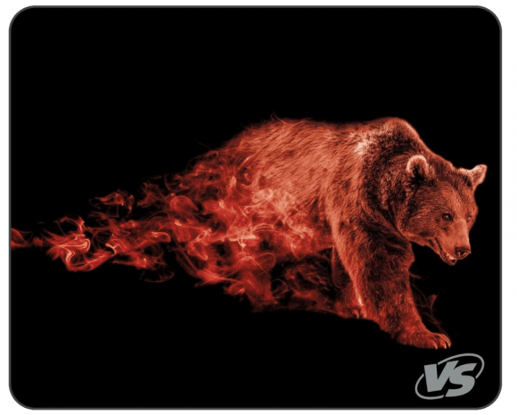VS Коврик для компьютерной мыши "Flames", "Бурый медведь", (240*320*3 мм), ткань+резиновое основание
