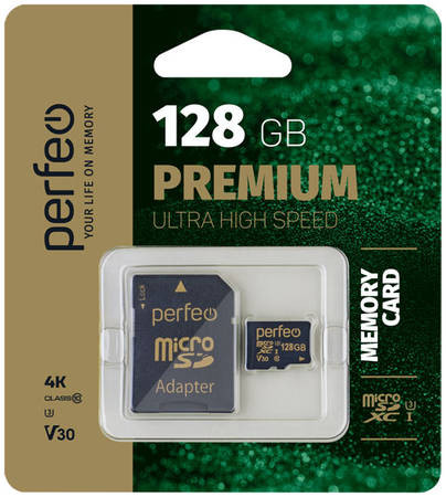 micro SDXC карта памяти Perfeo 128GB Premium (Class 10) UHS-1