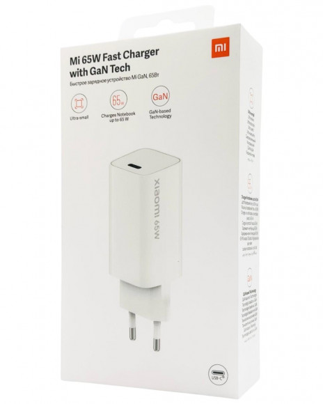 Сетевое зарядное устройство Xiaomi Mi GaN 1C 65W (AD65GEU) белое