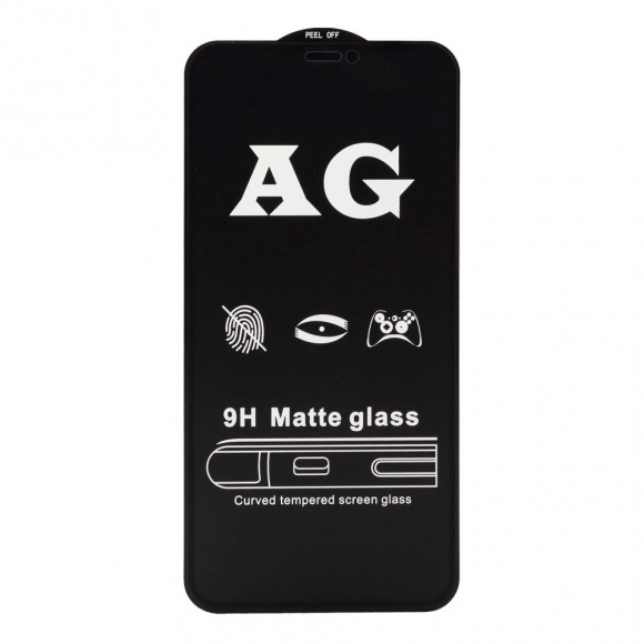 Защитное стекло для iPhone 11 Pro/X/XS 5.8" AG матовое чёрное