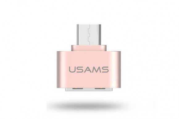 OTG Micro (папа) на USB2.0 (мама) Usams OTG01 золотой