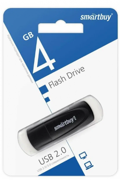 USB флеш накопитель Smartbuy 4GB Scout (SB004GB2SCK) черный