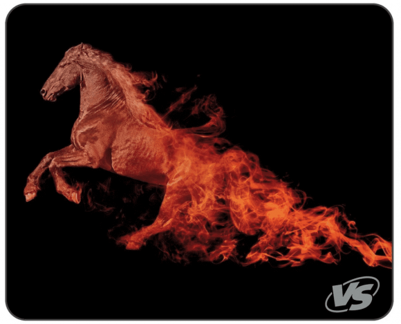 VS Коврик для компьютерной мыши "Flames", "Лошадь", (240*320*3 мм), ткань+резиновое основание