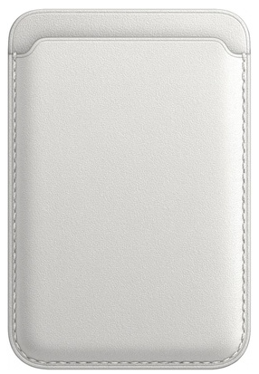Кожаный чехол-бумажник для карт и визиток MagSafe Leather Wallet для Apple iPhone белый