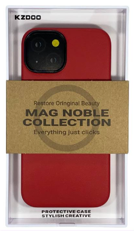 Накладка для iPhone 14 K-Doo Mag Noble кожаная красная