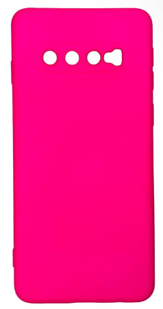 Накладка для Samsung Galaxy S10 Silicone cover без логотипа ярко-розовая